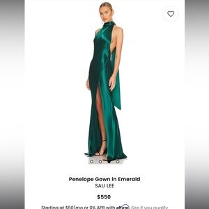 Revolve SAU LEE Emerald Green Penelope Gown